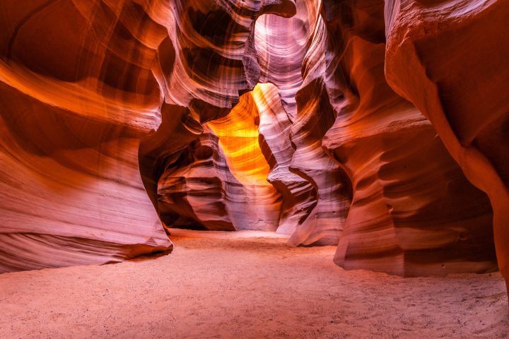 a person in a canyon